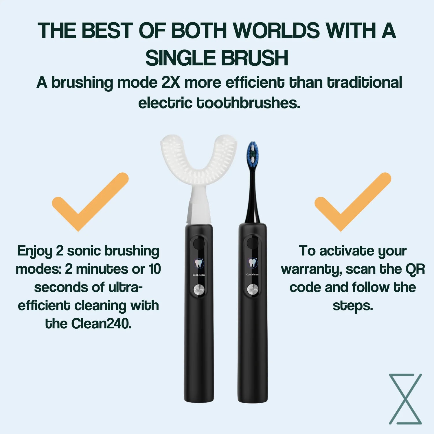 view of different brush heads for a Y-Brush Ultra Premium - Electric Sonic Toothbrush for Adult with accessories